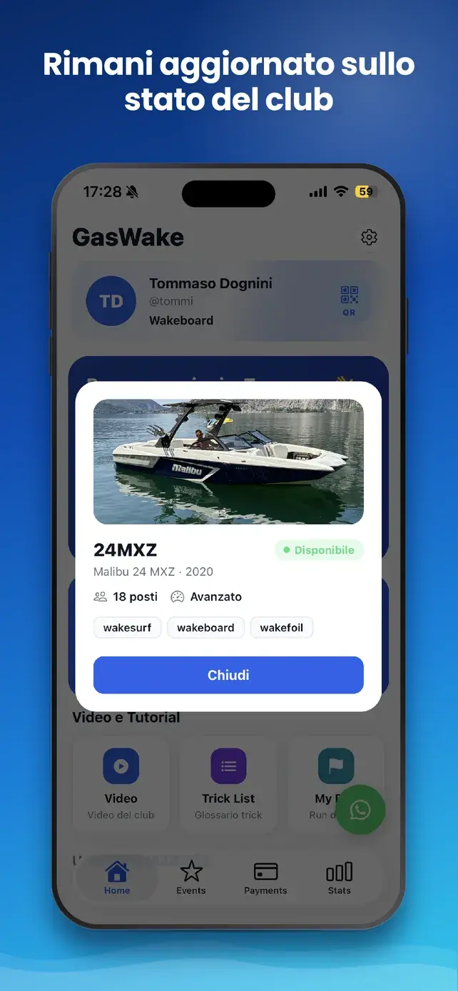 App GasWake — Rimani aggiornato sullo stato del club