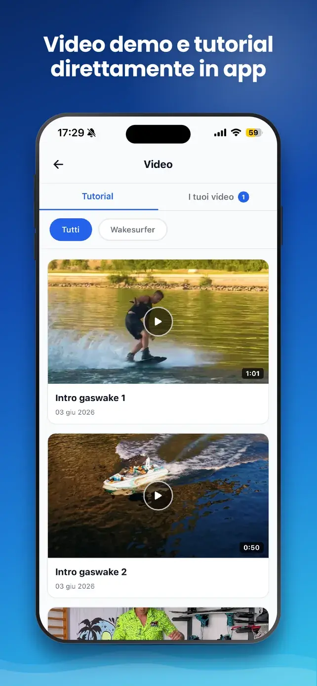 App GasWake — Video demo e tutorial direttamente in app